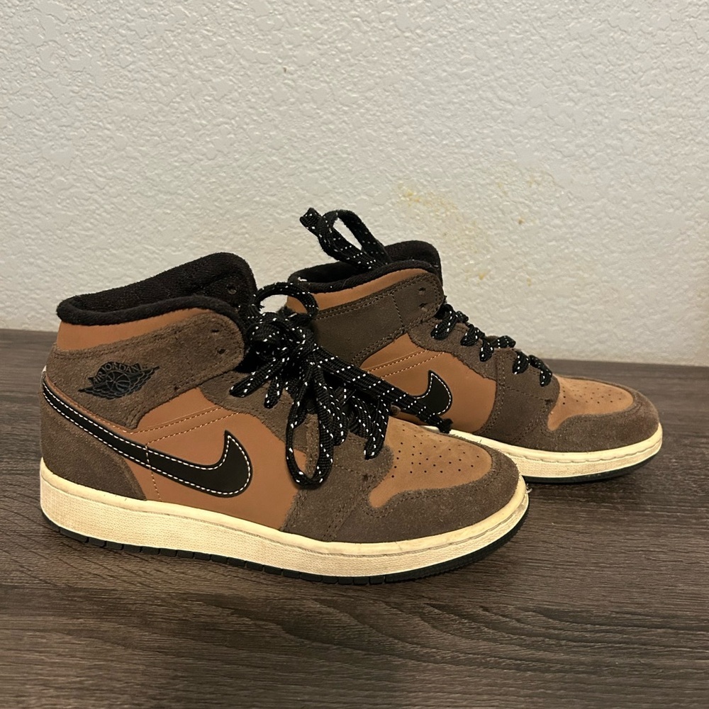 Kids Jordan Black and Brown Sneakers
